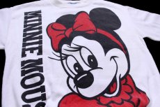 画像3: 80s USA製 Disneyディズニー MINNIE MOUSE ミニー マウス 両面プリント スウェット 白 M (3)