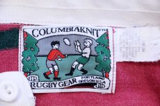 画像4: USA製 COLUMBIA KNIT ボーダー コットン ラガーシャツ ピンク×緑 L (4)