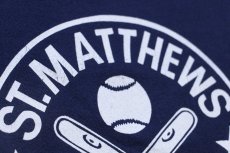 画像4: 90s USA製 RUSSELLラッセル ST.MATITHEWS LITTLE LEAGUE INC. ベースボール 前V スウェット 紺 XL (4)