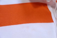 画像7: 80s USA製 Collegiate Pacific Oklahoma State 太ボーダー ヘビー コットン ラガーシャツ オレンジ×白 L (7)