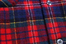 画像6: 70s USA製 PENDLETONペンドルトン タータンチェック オープンカラー ウールシャツ L (6)