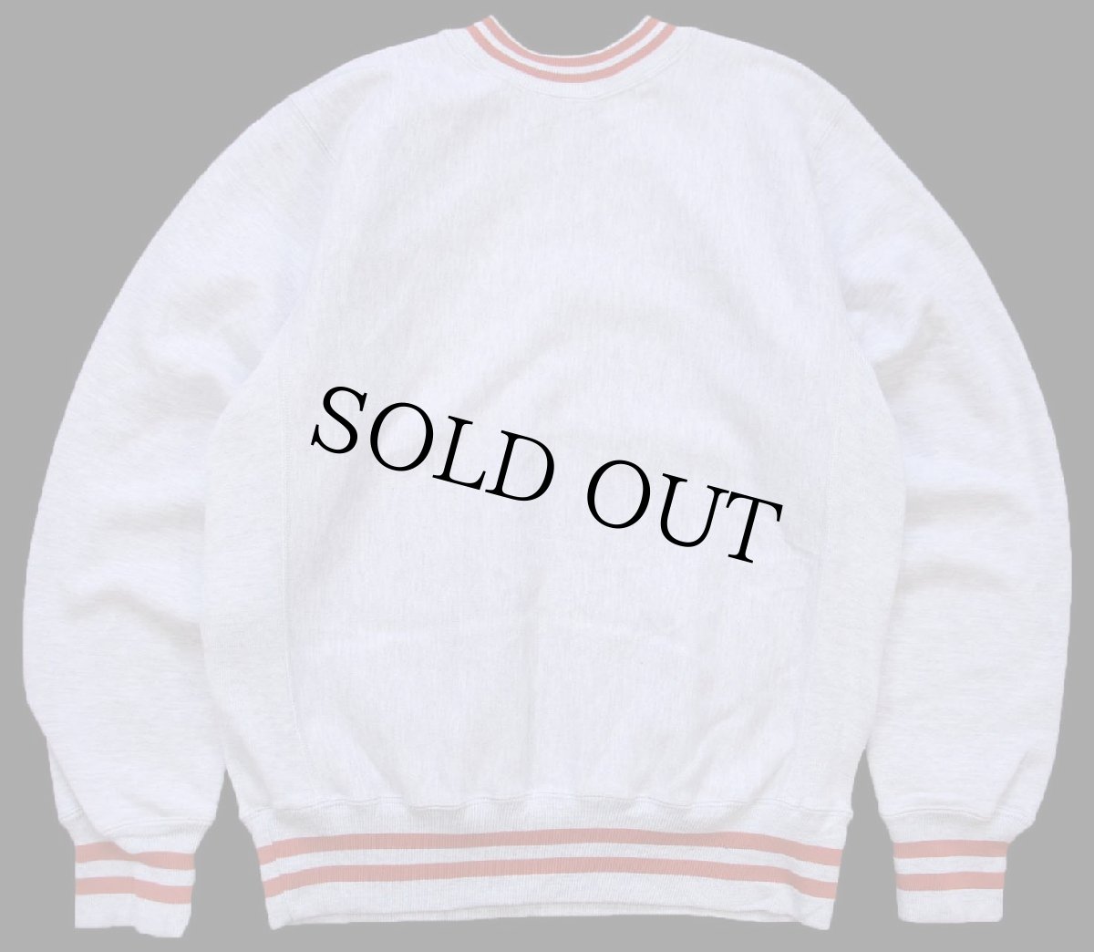 画像2: 90s USA製 NORTHWEST KNITTING MILLS TEXAS リブライン リバースウィーブ スウェット 杢グレー×レンガ (2)