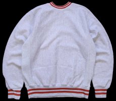 画像2: 90s USA製 NORTHWEST KNITTING MILLS TEXAS リブライン リバースウィーブ スウェット 杢グレー×レンガ (2)