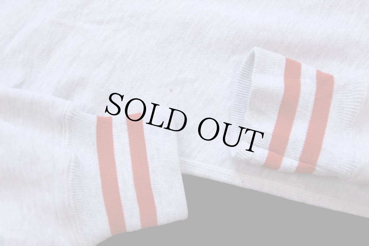 画像6: 90s USA製 NORTHWEST KNITTING MILLS TEXAS リブライン リバースウィーブ スウェット 杢グレー×レンガ (6)