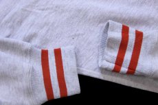画像6: 90s USA製 NORTHWEST KNITTING MILLS TEXAS リブライン リバースウィーブ スウェット 杢グレー×レンガ (6)