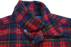 画像4: 70s USA製 PENDLETONペンドルトン タータンチェック オープンカラー ウールシャツ L (4)