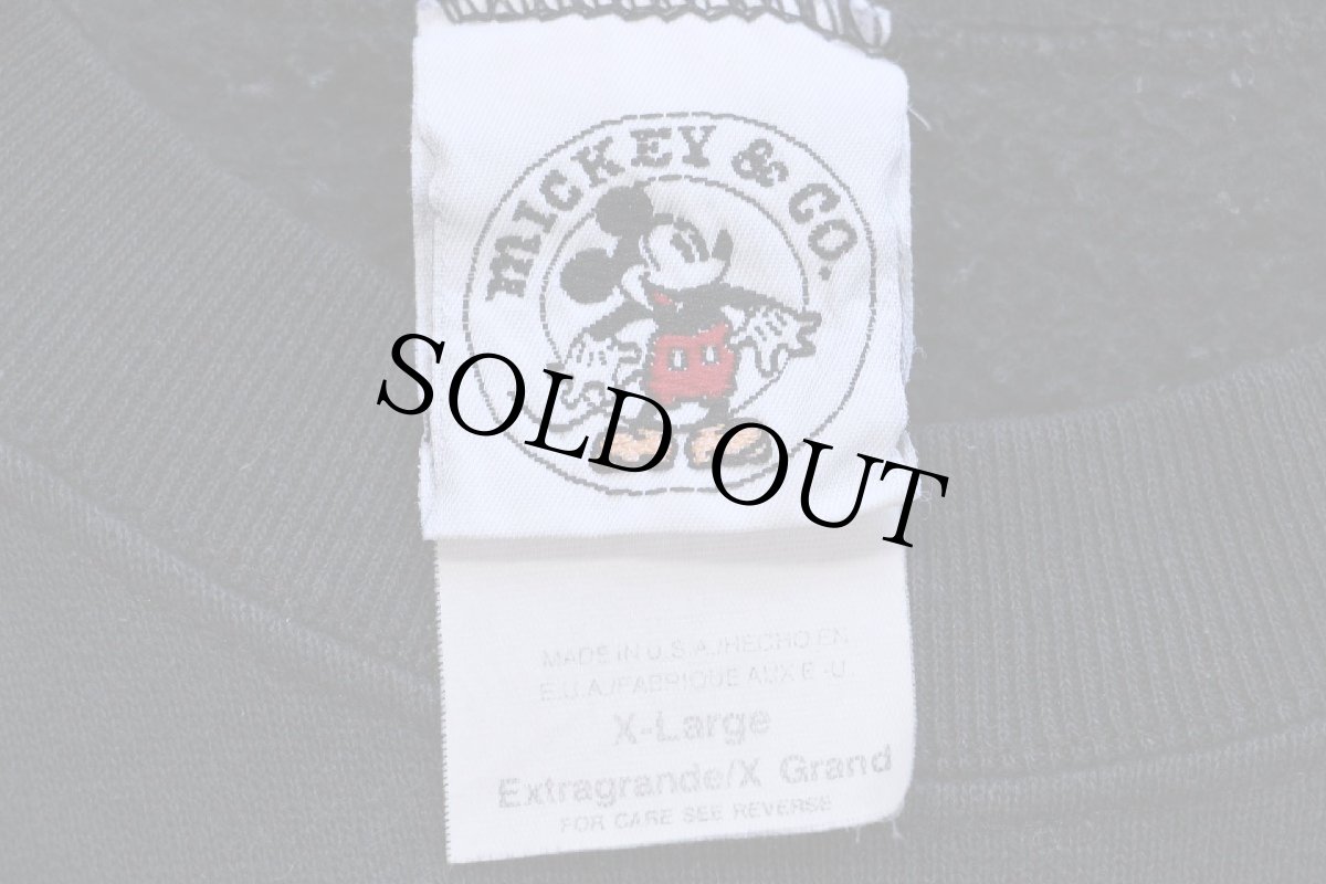 画像5: 90s USA製 Disney ディズニー ミッキー マウス M チェック アップリケ スウェット 黒 XL (5)