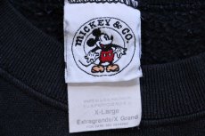 画像5: 90s USA製 Disney ディズニー ミッキー マウス M チェック アップリケ スウェット 黒 XL (5)