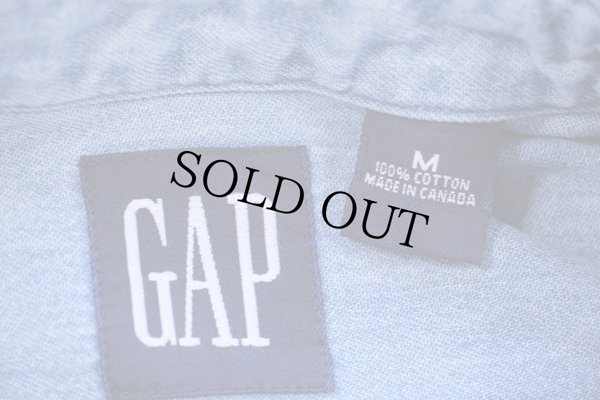 画像4: 90s カナダ製 GAPギャップ ボタンダウン デニムシャツ M (4)