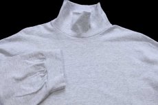 画像4: 90s USA製 Leeリー 無地 タートルネック コットン 長袖Tシャツ 杢ライトグレー XL (4)