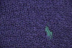 画像5: 90s ポロ ラルフローレン ワンポイント コットン×ウールニット セーター パープル ミックス L (5)