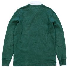 画像2: 00s Rugby ラルフローレン IRELAND 国旗 パッチ&刺繍 ビンテージ加工 コットン ラガーシャツ 緑 フェード S (2)