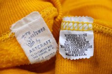 画像5: 70s USA製 NATIONAL RAIL ROADERS CAMPING ASS'N 染み込み バックプリント スウェット 濃黄 XL (5)