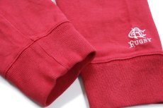 画像7: 00s RUGBY ラルフローレン Japan パッチ&刺繍 13 ナンバリング コットン ラガーシャツ パーカー 赤×白 XL (7)