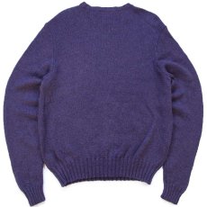 画像2: 90s ポロ ラルフローレン ワンポイント コットン×ウールニット セーター パープル ミックス L (2)
