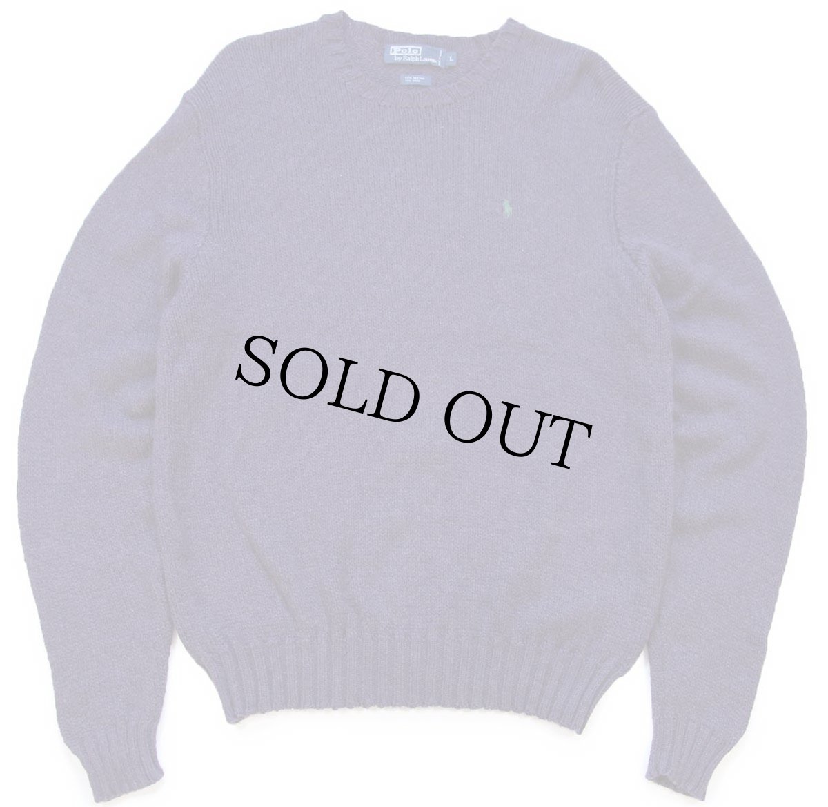 画像1: 90s ポロ ラルフローレン ワンポイント コットン×ウールニット セーター パープル ミックス L (1)