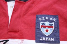 画像6: 00s RUGBY ラルフローレン Japan パッチ&刺繍 13 ナンバリング コットン ラガーシャツ パーカー 赤×白 XL (6)