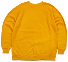 画像2: 70s USA製 NATIONAL RAIL ROADERS CAMPING ASS'N 染み込み バックプリント スウェット 濃黄 XL (2)