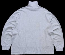 画像3: 90s USA製 Leeリー 無地 タートルネック コットン 長袖Tシャツ 杢ライトグレー XL (3)