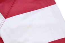 画像8: 00s RUGBY ラルフローレン Japan パッチ&刺繍 13 ナンバリング コットン ラガーシャツ パーカー 赤×白 XL (8)