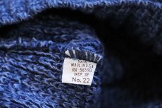 画像5: 90s USA製 BASIC CONCEPTS ヘンリーネック ローゲージ コットンニット セーター インディゴ ミックス L (5)