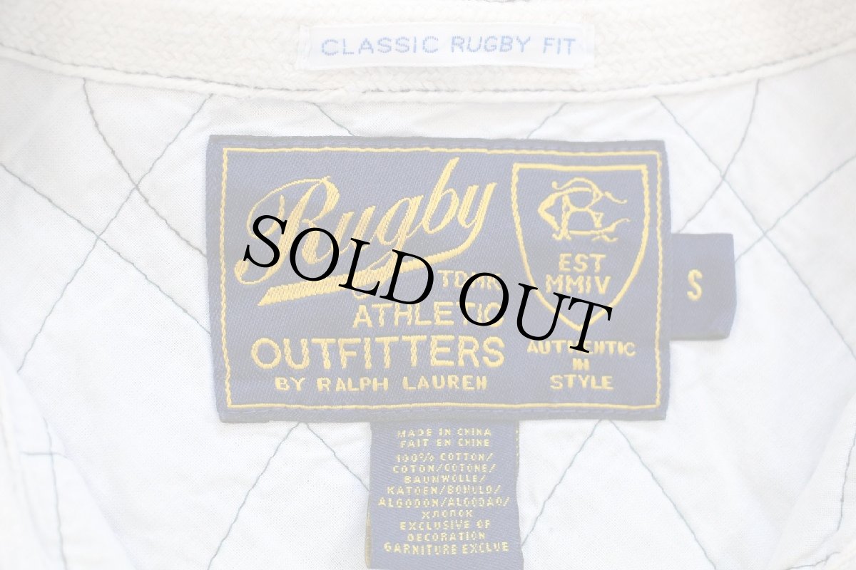 画像5: 00s Rugby ラルフローレン IRELAND 国旗 パッチ&刺繍 ビンテージ加工 コットン ラガーシャツ 緑 フェード S (5)