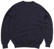 画像2: 90s 英国製 BROOKS BROTHERSブルックスブラザーズ 無地 Vネック サドルショルダー ラムウールニット セーター 黒 M (2)