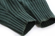 画像5: 90s GAPギャップ 無地 ダメージ ローゲージ コットンニット セーター 緑 フェード XL (5)