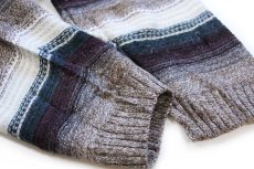 画像6: 90s USA製 HONORS ラグ柄 ロールネック アクリルニット セーター L (6)