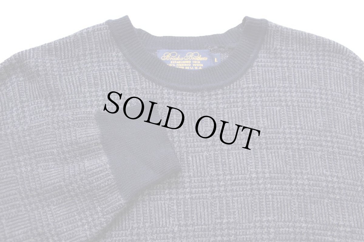 画像3: 90s USA製 BROOKS BROTHERSブルックスブラザーズ グレンチェック メリノウールニット セーター L (3)