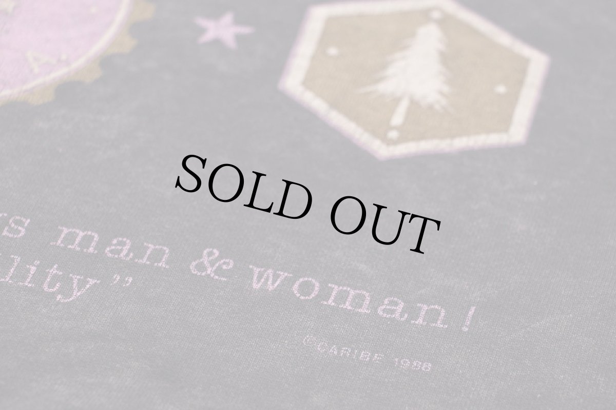 画像5: 80s SEDONA ひび割れプリント アシッドウォッシュ スウェット 黒 (5)