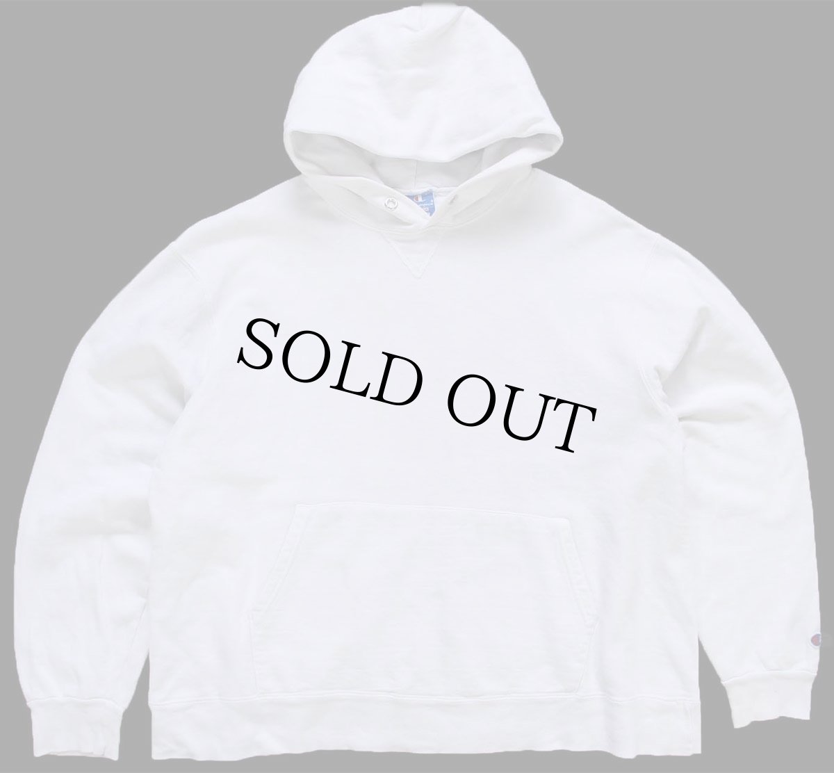 画像1: 90s USA製 Championチャンピオン 無地 前V スウェットパーカー 白 XL★フーディー ブランク (1)