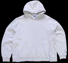 画像1: 90s USA製 Championチャンピオン 無地 前V スウェットパーカー 白 XL★フーディー ブランク (1)