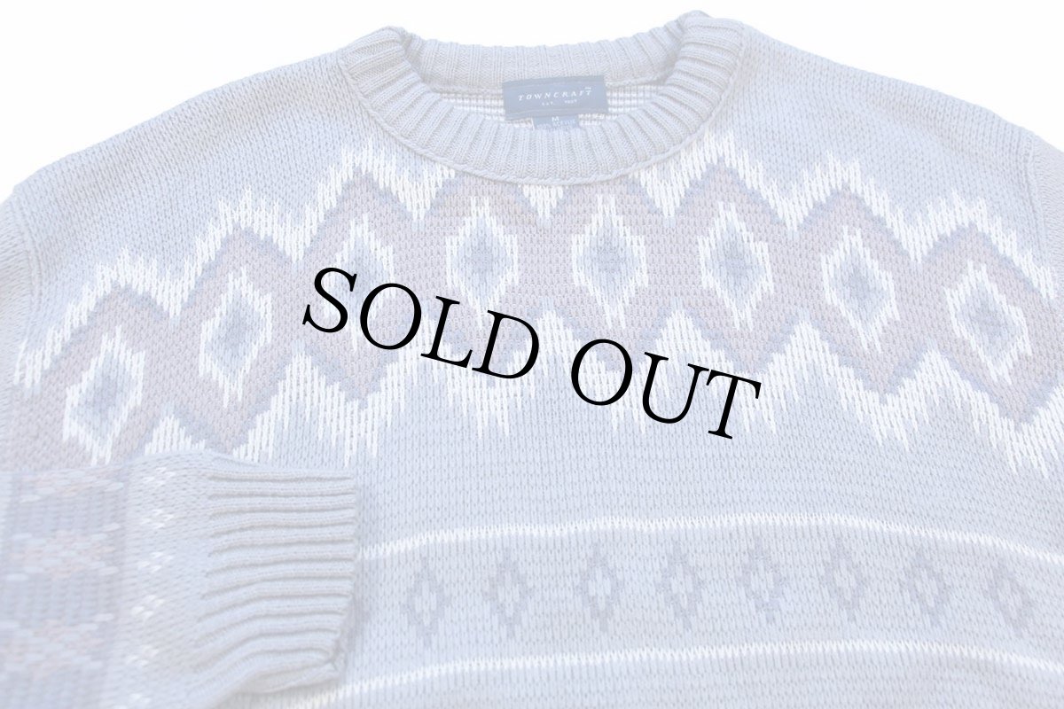 画像3: 80s USA製 JCPenney TOWNCRAFT フェアアイル柄 ジャガード アクリルニット セーター M (3)