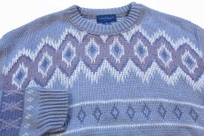 画像3: 80s USA製 JCPenney TOWNCRAFT フェアアイル柄 ジャガード アクリルニット セーター M (3)