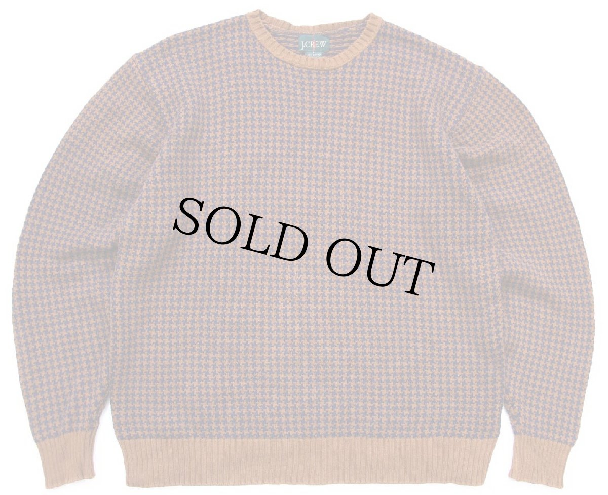 画像1: 90s USA製 J.CREW 千鳥格子 コットンニット セーター L (1)