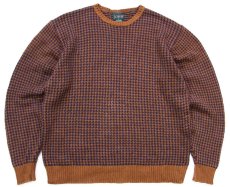 画像1: 90s USA製 J.CREW 千鳥格子 コットンニット セーター L (1)