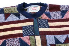 画像3: 90s USA製 Sugar Street Weavers キルト柄 コットンラグ スウェット (3)