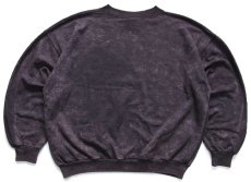 画像2: 80s SEDONA ひび割れプリント アシッドウォッシュ スウェット 黒 (2)