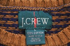 画像4: 90s USA製 J.CREW 千鳥格子 コットンニット セーター L (4)