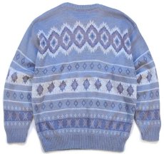 画像2: 80s USA製 JCPenney TOWNCRAFT フェアアイル柄 ジャガード アクリルニット セーター M (2)