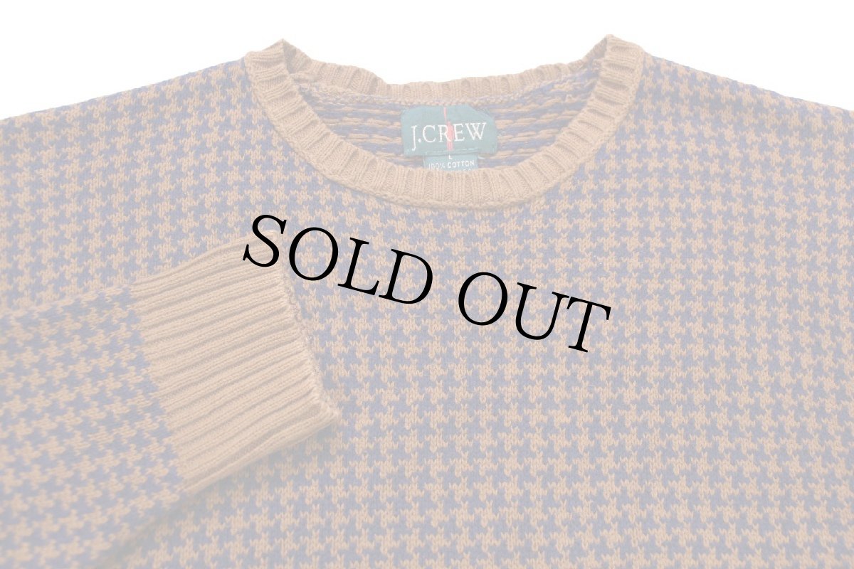 画像3: 90s USA製 J.CREW 千鳥格子 コットンニット セーター L (3)