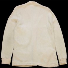 画像2: 50s Stadium THS BAND パッチ付き ウールニット レタードカーディガン ボロ アイボリー (2)