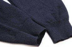 画像6: 90s 英国製 BROOKS BROTHERSブルックスブラザーズ 無地 Vネック サドルショルダー ラムウールニット セーター 黒 M (6)