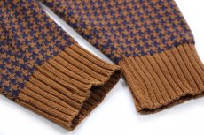 画像5: 90s USA製 J.CREW 千鳥格子 コットンニット セーター L (5)