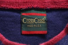画像4: 90s USA製 Cross Creek マルチカラー 切り替え モックネック コットン 長袖Tシャツ XL (4)