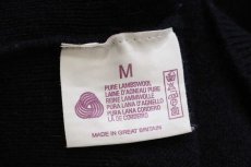 画像5: 90s 英国製 BROOKS BROTHERSブルックスブラザーズ 無地 Vネック サドルショルダー ラムウールニット セーター 黒 M (5)