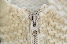 画像4: 60s ムース柄 ウール ハンドニット カウチンセーター ナチュラル★鹿柄 (4)