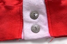 画像6: 90s USA製 RUSSELLラッセル ツートン 切り替え スウェット カーディガン 赤×杢ライトグレー L (6)