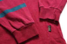 画像5: 90s USA製 Cross Creek マルチカラー 切り替え モックネック コットン 長袖Tシャツ XL (5)